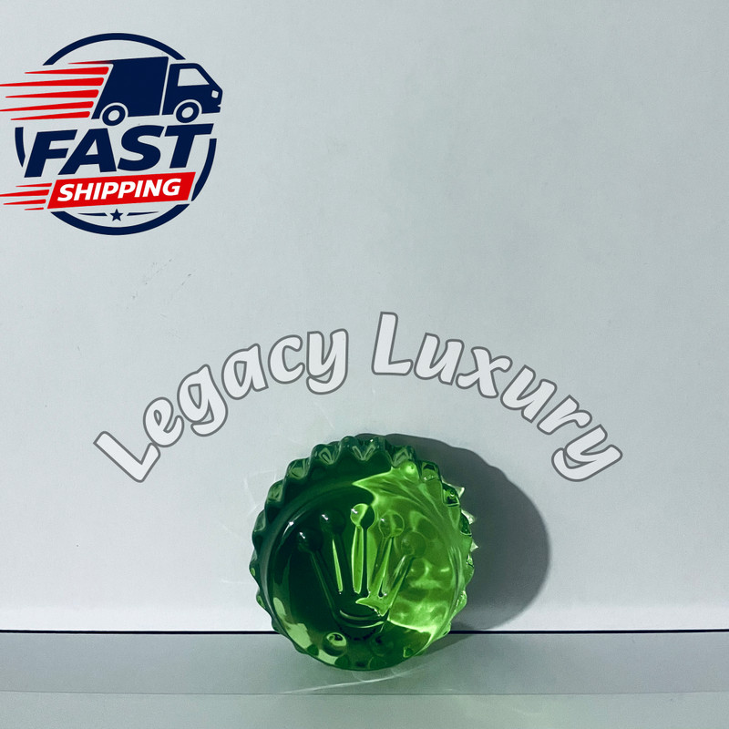 BID Rolex Triplock Green Crystal Paperweight Italian Art Glass Salviati Rare