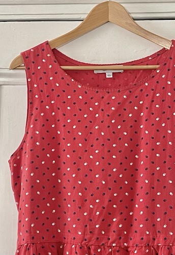 Ines de la Fressange Uniqlo Womens Red Floral Linen Blend Maxi Dress L UK 14 NEW - Picture 6 of 14