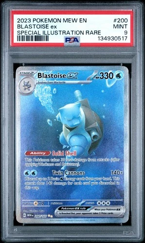PSA 9 Pokemon Blastoise ex 200/165 Sv: Scarlet & Violet 151 Holo MINT