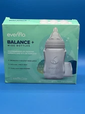 Evenflo Balance + Wide-Neck Bottles, 0M+ Slow Flow, BPA Free, 3 Bottles, 9oz