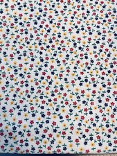 VTG Tiny Ditzy CALICO Daisy Florals on White Cottagecore Kessler Concord BTFQ