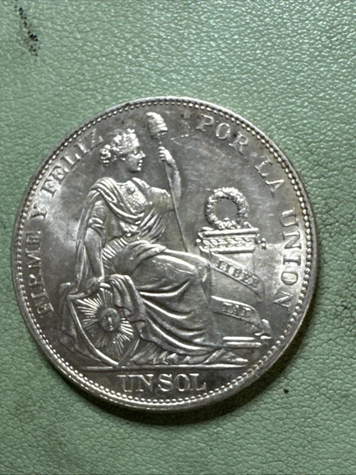 1916 Uncirculated Peru 1 Un Sol Silver Coin - BU Nice Luster - Image 3 of 4