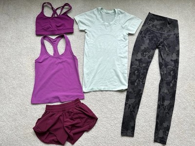 5PC-Lululemon Size 2 Swiftly Tech Align Wunder Train Bra Tank Shorts Leggings
