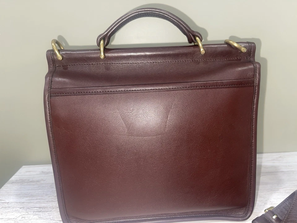Bolso de Hombro Cartera COACH 9927 Willis Marrón Cuero Caoba Años 90 De Colección EE. UU. Foto 2 de 4