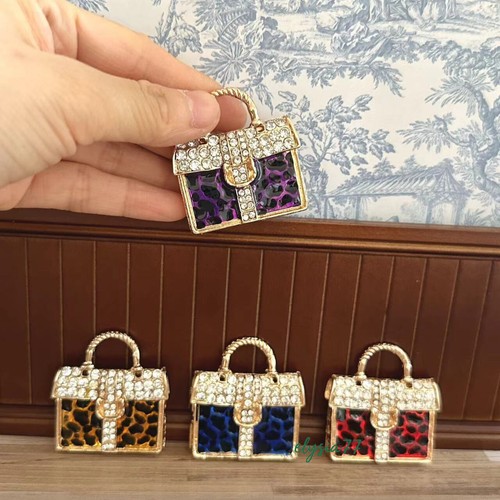 Bolso de mano vintage hecho a mano miniaturas para casa de muñecas escala 1/6 de 1 pieza - Imagen 7 de 17