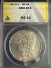 1883-CC Morgan Silver Dollar ANACS MS62 Frosty Luster - Nicely Toned