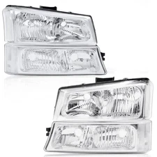 Headlights Assembly, Compatible with 2003-06 Chevy Silverado 1500 2500 3500 HD