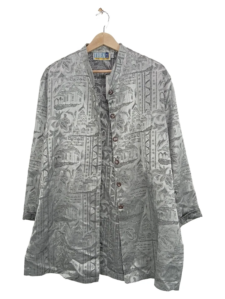 THEA 42+ Chemise Hommes Gris Vintage Graphique (EU 44, INT XXL) - Photo 1/3