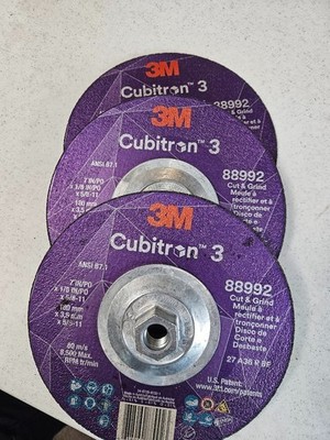 (3) NEW   3M Cubitron 3    88992 Cut-Off & Grinding Wheel, Type 27, 7inch  NEW
