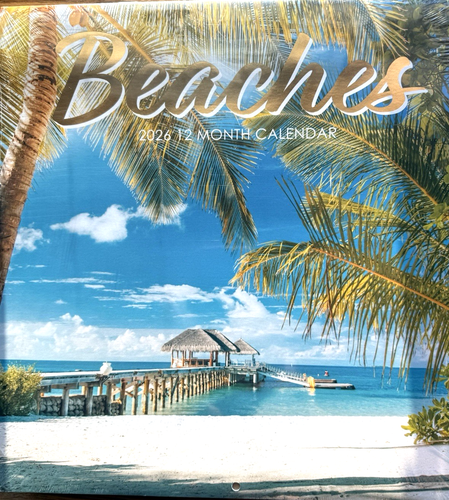 2026 Wandkalender - Strände - 12 Monate - 12 x 12 cm Neu VERSIEGELT - Bild 1 von 2