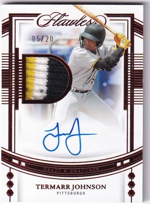 2022 Panini Flawless MLB No. DPA-TJ Termarr Johnson Patch On-Card Auto 5/20