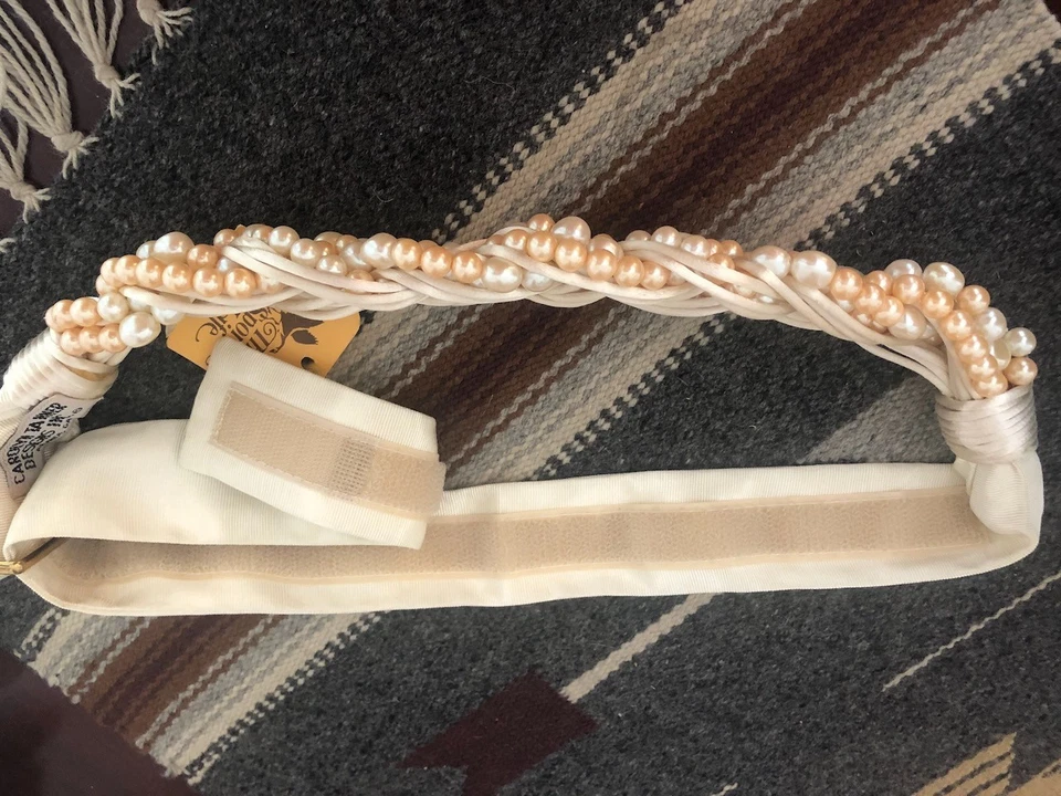 Cinturón De Colección Carolyn Tanner Designs Atlanta Perlas Ajustables en Marfil Cinturón Cinch S Foto 3 de 4