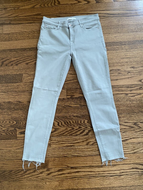 NWOT 7 For All Mankind Release Hem Colored Ankle Skinny Jeans Sz 29 Green