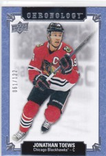 19/20 CHRONOLOGY..JONATHAN TOEWS..METALLIC BLUE../122..CARD # 125..BLACKHAWKS