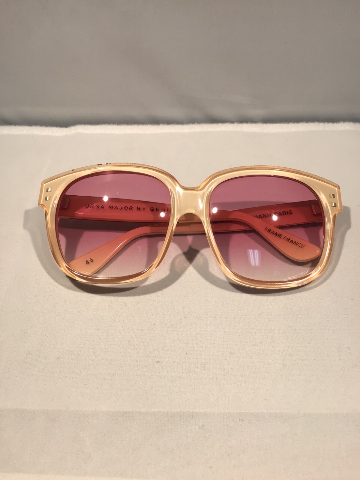 Lunettes De Soleil Vintage Emmanuelle Khanh Paris - Modèle 10640 Pt 60 Bleu/Brun - France - Très Bon état