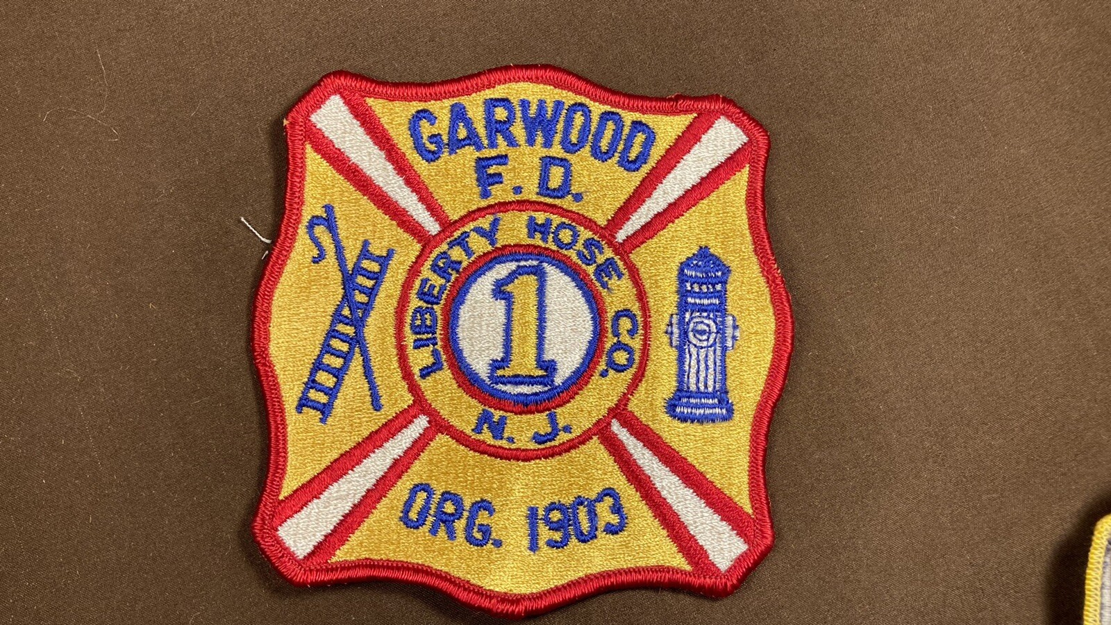 Garwood New Jersey NJ Fire Department Patch Firefighter Rescue Vintage