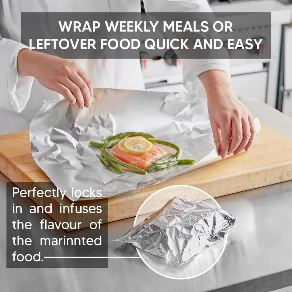 Catering Aluminiumfolie Rolle für Verpackung Heiß Essen Unterlage Kochen 450 mm x 75m 18"" - Bild 3 von 4
