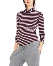 Hatch Maternity Women  s THE JERSEY TURTLENECK Taylor/Rose Size 2 M/8-10 NEW