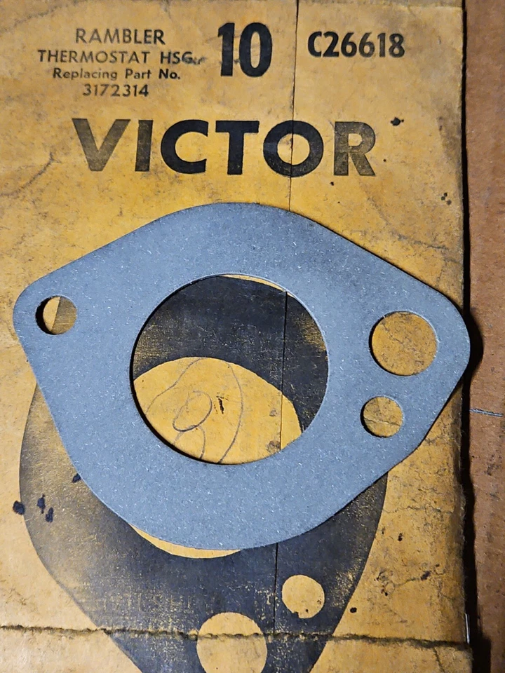 JUNTA DE SALIDA DE AGUA NORS VICTOR C26618 para 64-70 RAMBLER/WILLYS REEMPLAZA 3172314 Foto 3 de 3