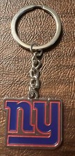 New York Giants NFL Metal Chrome Logo Cut Keychain - New In Bag.