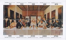 CHAPLIN MONROE BOGART FRANKENSTEIN ULTIMA CENA MNH FOGLIO TIMBRO