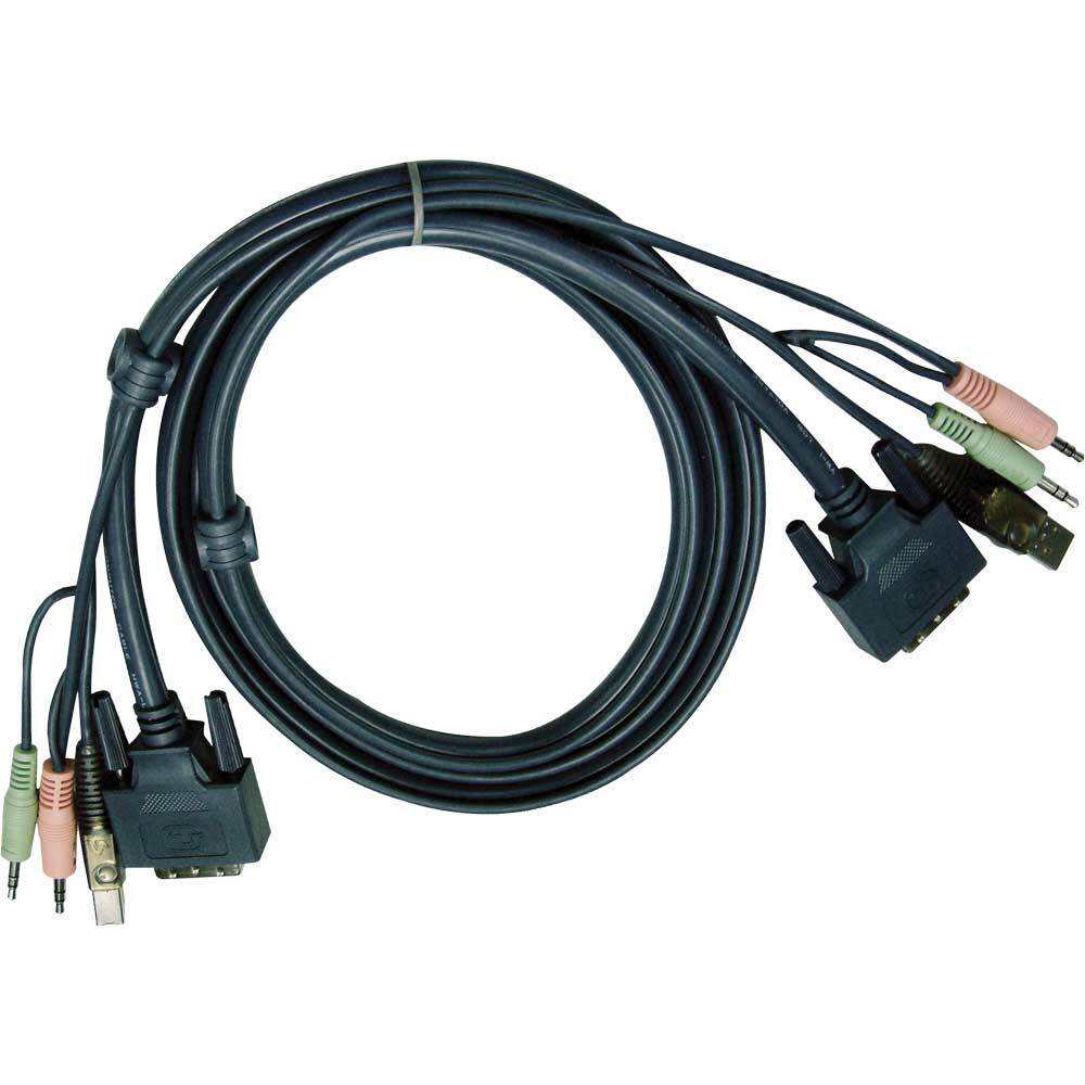 INL Aten 2L-7D03UD, Cavo KVM, DVI-D Dual Link USB Audio a DVI-D Dual Link USB A