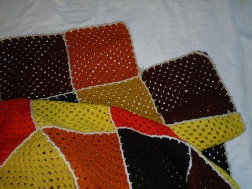 Manta De Colección Afghan Granny Core Crochet Multicolor Grande Hecha a Mano 104x96 - Imagen 4 de 13