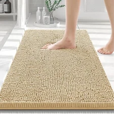 Luxury Chenille Bath Rug Extra Soft Shaggy Bathroom Mat Non-Slip Plush Carpet