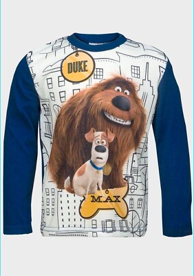Neu The Secret Life of Pets Jungen marineblau bedrucktes Top Größe 5 Jahre.