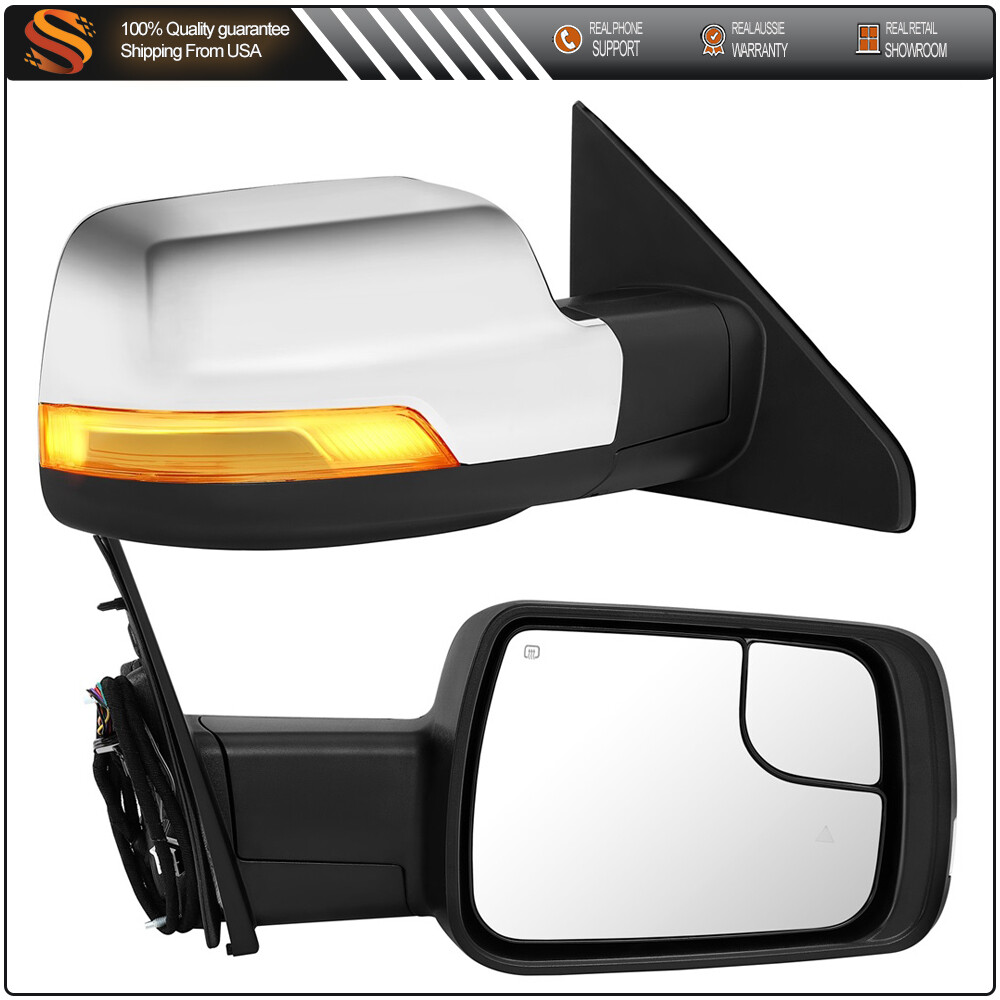 2019-2022 Dodge Ram Mirrors Pair with Temp Sensor, BSM, Power, and Signal Features