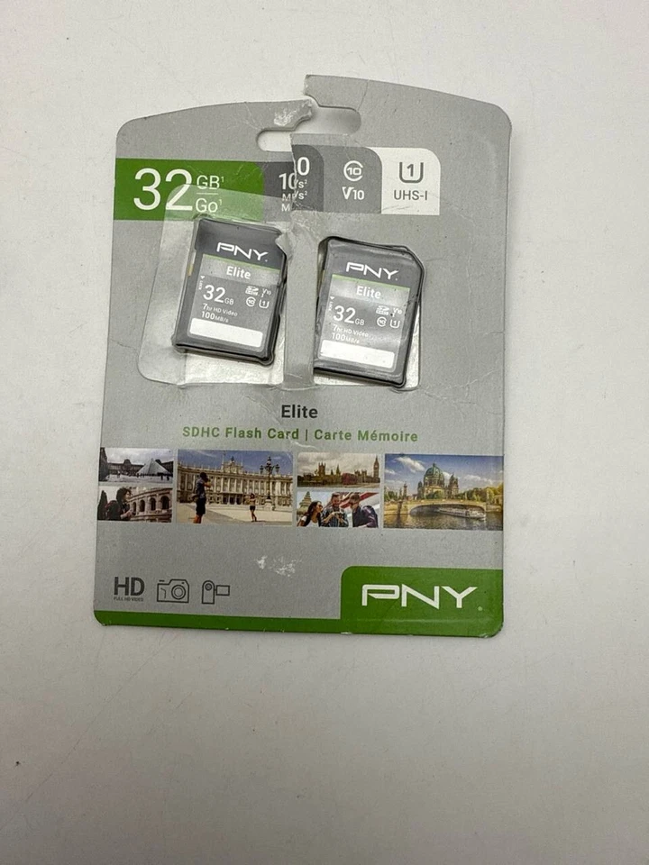 PNY Elite Class 10 U1 V10 SDHC Flash Memory Card 32GB UHS-I 100MBs 64gb 2 Pack - Image 2 of 4