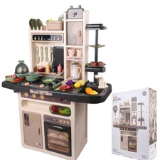 65 PCS Kitchen Pretend Play Set Kids Toddler Toy Xmas Gift w/ Lights Sound Music