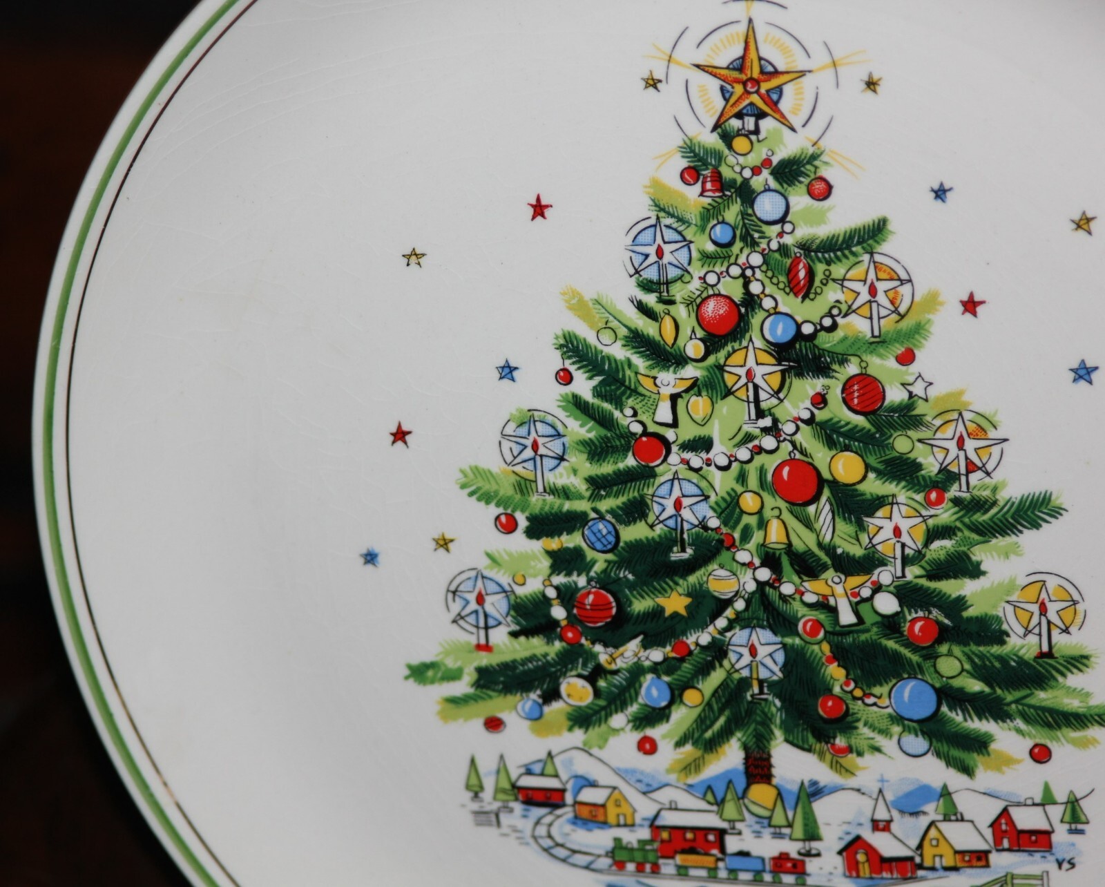 Vintage Salem "Christmas Eve" Dinnerplate Plate by Viktor Schreckengost