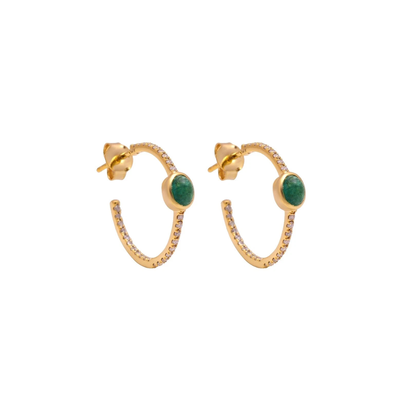 Emerald Hoop Fashion Earrings