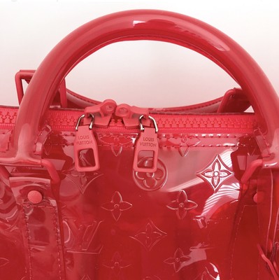 Louis Vuitton Red PVC Keepall Bandouliere 50 | eBay
