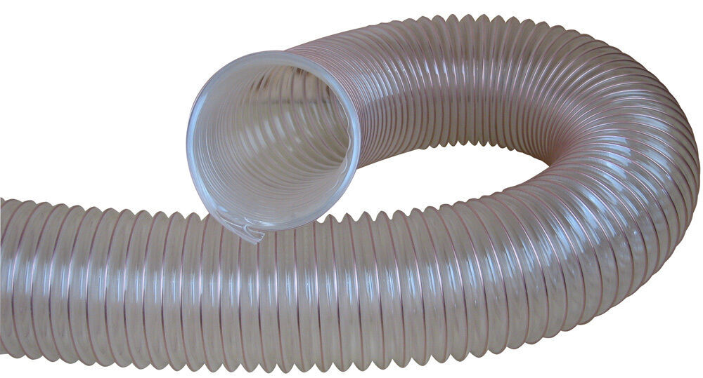 CHARNWOOD CLEAR FLEXIBLE WOOD, DUST & CHIP EXTRACTOR HOSE 100MM DIA