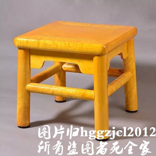 Golden Phoebe Wood Chinese Nanmu Square Stool Wooden Kid Child Sitting Tool