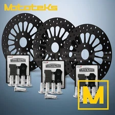 11.8 HARLEY SUPER SPOKE ROTOR W/ BRAKE PAD FOR TOURING BAGGER FRONT&REAR SET