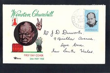 T0354 1965 Australia NSW Clarence St CDS Winston Churchill Royal FDC cover