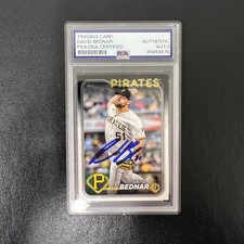 2024 Topps Series One#143 David Bednar Signed Card PSA Pittsburgh Pirates