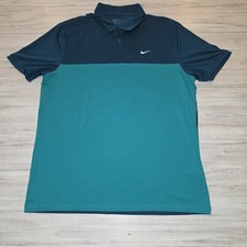 Nike Golf Dri Fit Short Sleeve Polo Shirt Standard Fit Men's Navy Size Large C5