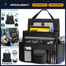 Car Front Seat Organizer Back Seat Storage - Adjustable Straps for Trucks Ca