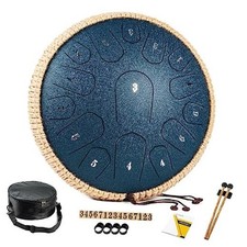 Steel Tongue Drum - 13 Inches 15 Notes Tongue Drum - 13 Inch 15 Note Navy Blue