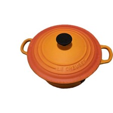 Le Creuset Cast Iron Casserole Vintage  Volcanic Orange 22cm  Great Condition