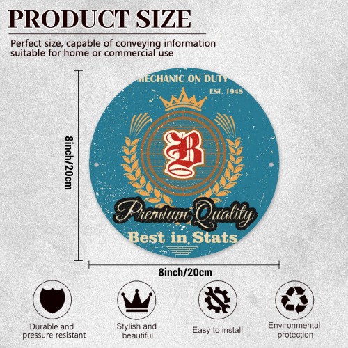 1pc 2D An aluminum circular painting with a diameter of 7.87 7.87inch, printed u