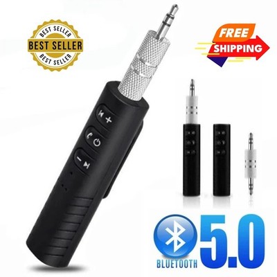Wireless Bluetooth Receiver 3.5mm AUX Audio Stereo Music Hands Free Car Adapter 