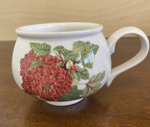 SET OF 2 PORTMEIRION POMONA CUPS/MUGS FOOTED ROMANTIC RED CURRANT & CHERRY 2.75” - Picture 3 of 17