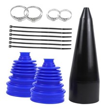 13PCS CV Axle Boot Repair Kit, 2PCS Silicone CV Boot with 4 Stainless Blue