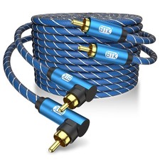 90 Degree Subwoofer Cable 2PACK,RCA Cable Male to Male Digital Coaxial Audio ...