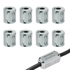 13mm Ferrite Cores Ring Clip-On Noise Suppression Cable Clip Grey Enhanced 8pcs